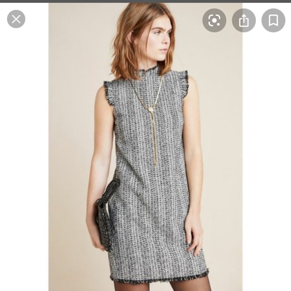 Anthropologie short sleeve textured dress Small